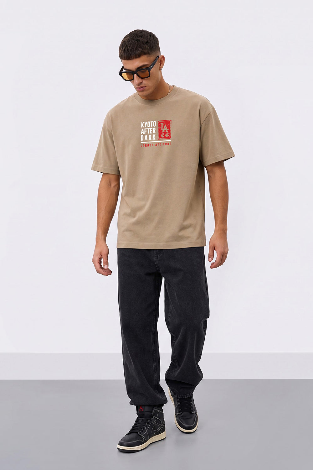 Kyoto After Dark Oversized Heavyweight Japanese Graphic T-Shirt
