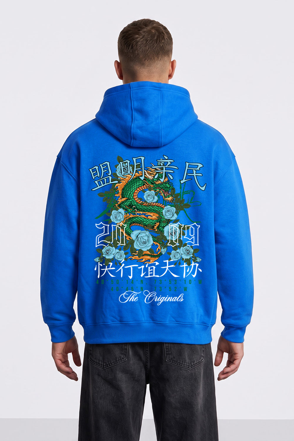 Relaxed Fit Dragon Graphic Hoodie