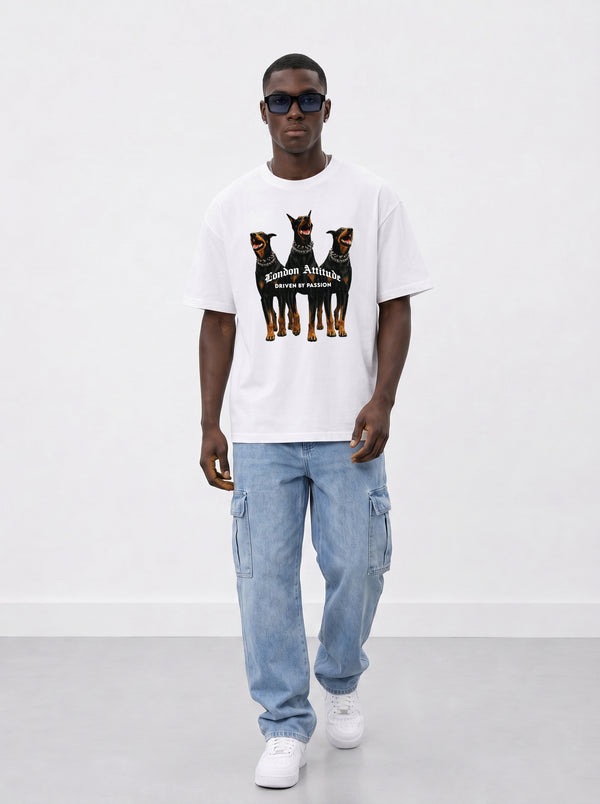 Original Creators Doberman Oversized Heavyweight White T-Shirt