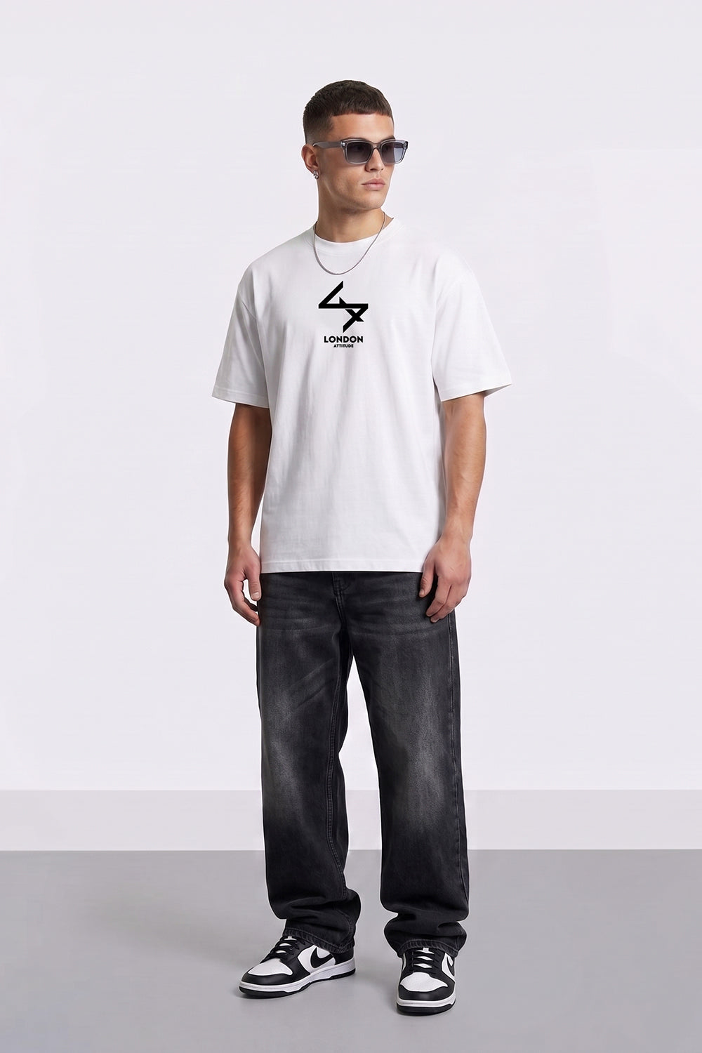 Push Your Limits Oversized Heavyweight T-Shirt in Black Print