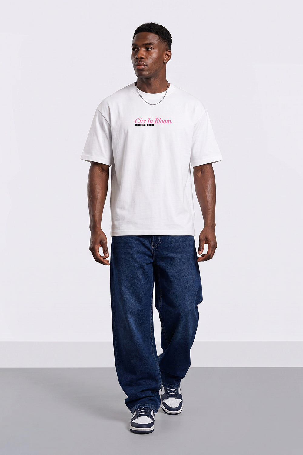Tokyo City in Bloom Oversized Heavyweight Printed T-Shirt in White