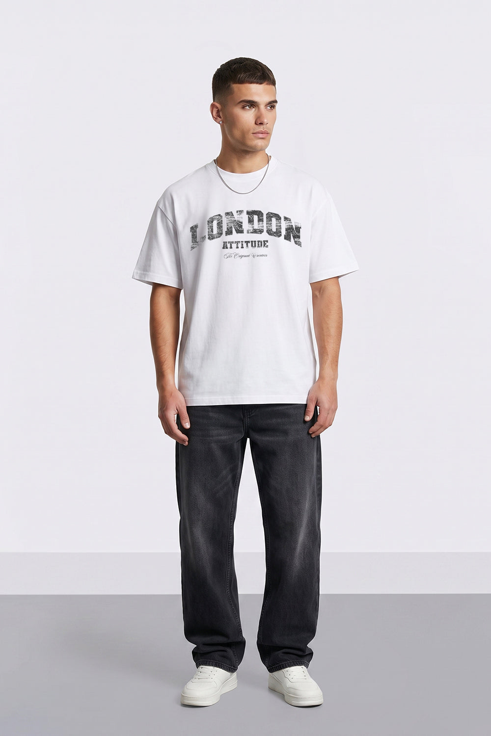 Vintage Collegiate Oversized Heavyweight T-Shirt With Black logo