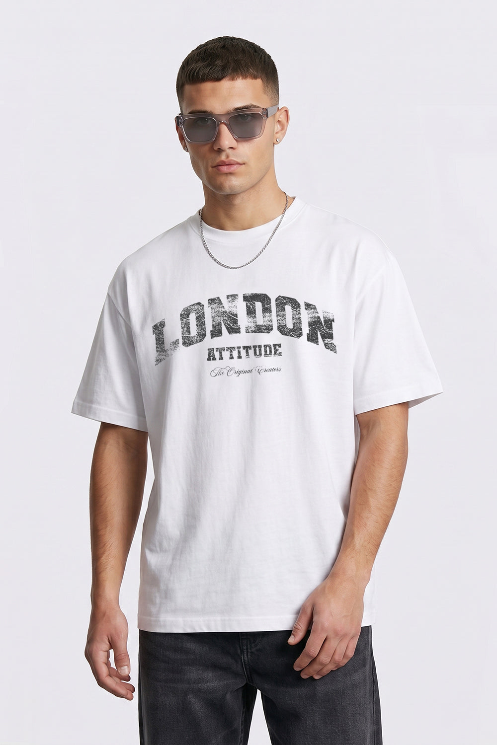 Vintage Collegiate Oversized Heavyweight T-Shirt With Black logo