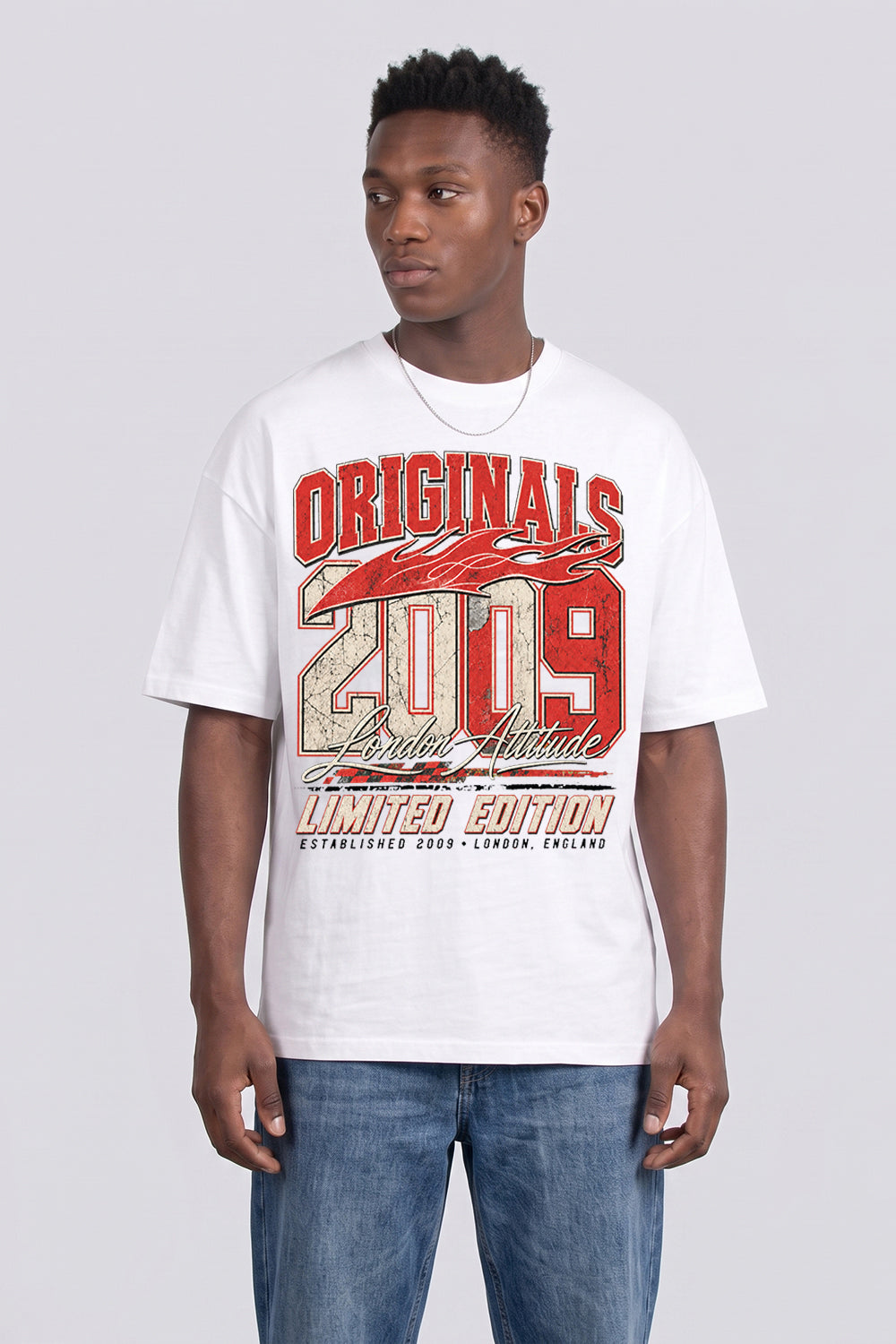Originals 2009 Oversized Heavyweight Graphic T-Shirt in White