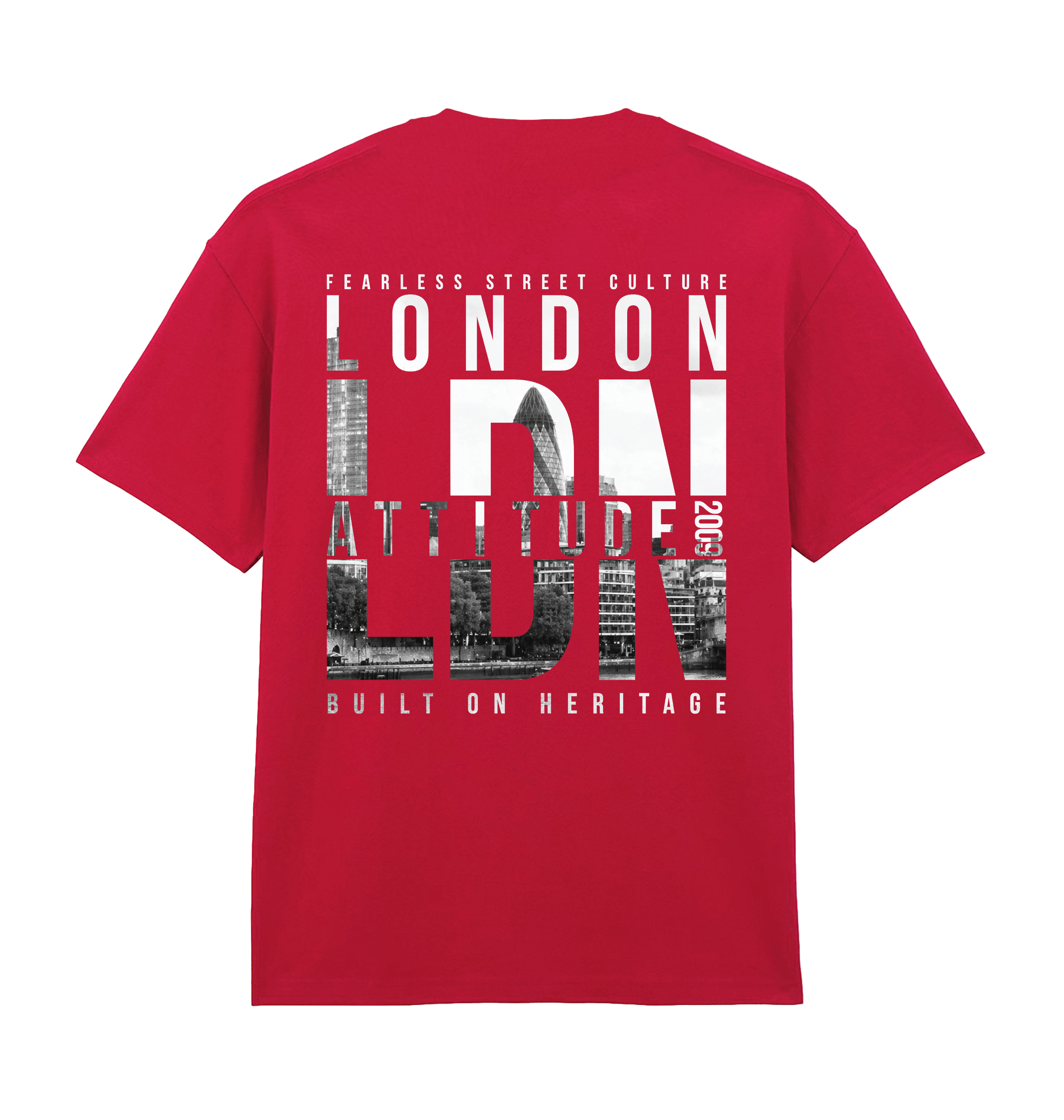 Cherry Red Printed Premium T-Shirt Back