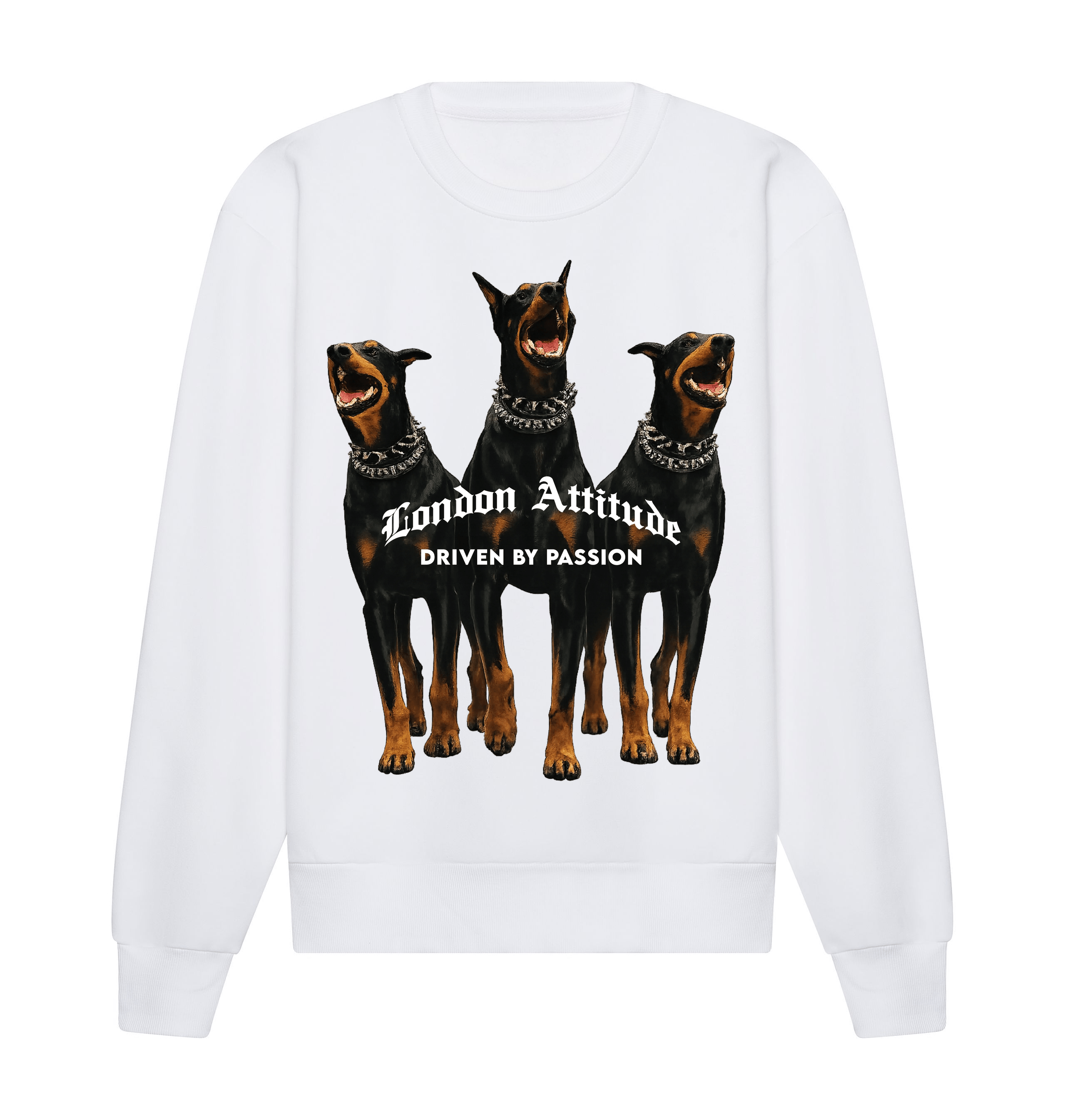 Arctic White Printed Sweater Front