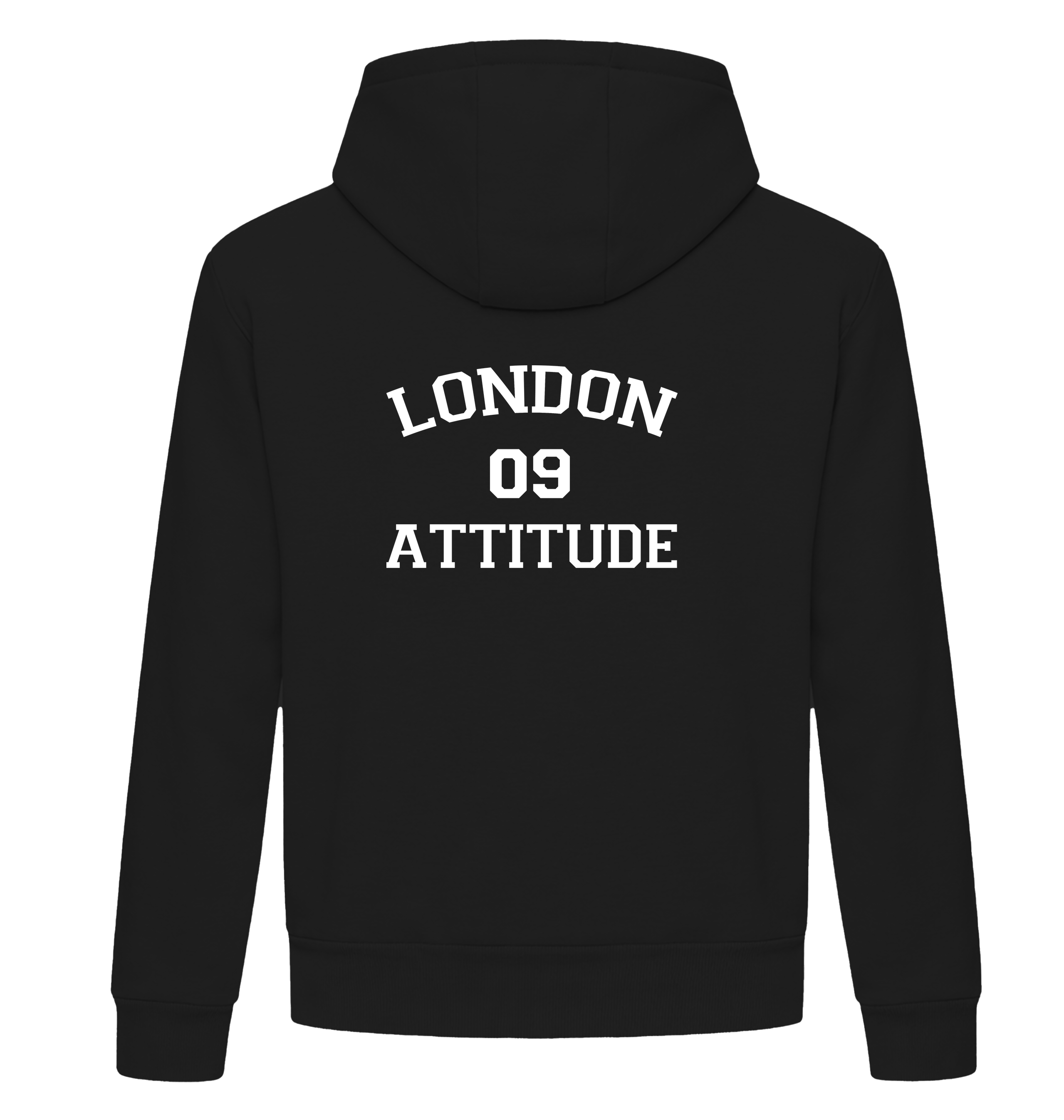 Deep Black Printed Hoody Back