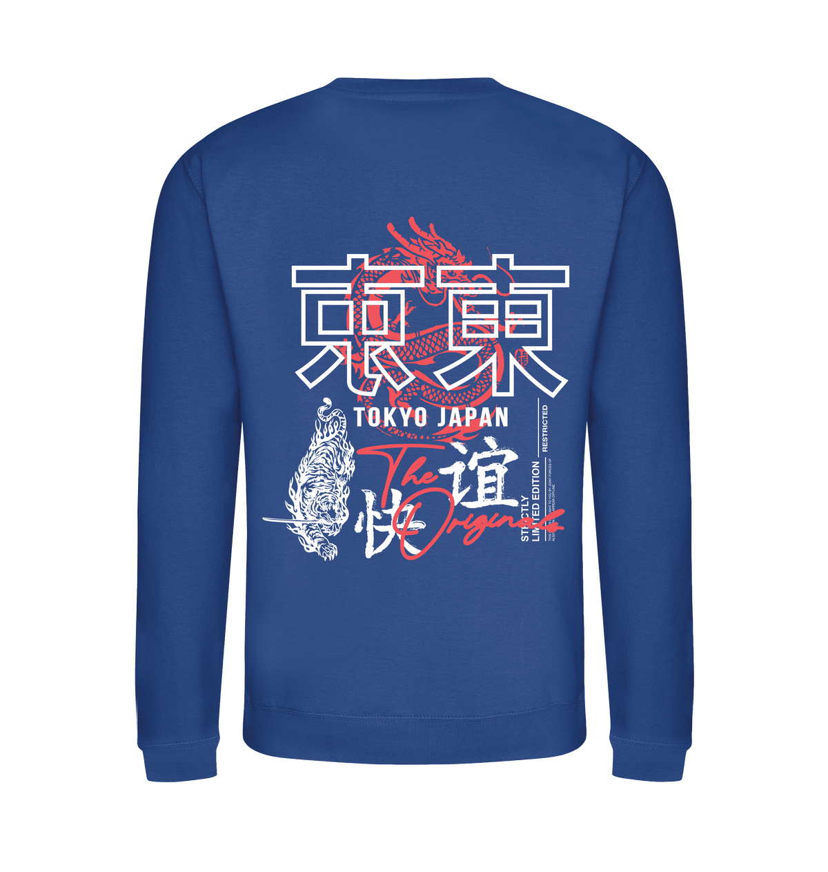 Royal Blue Printed Sweater Back