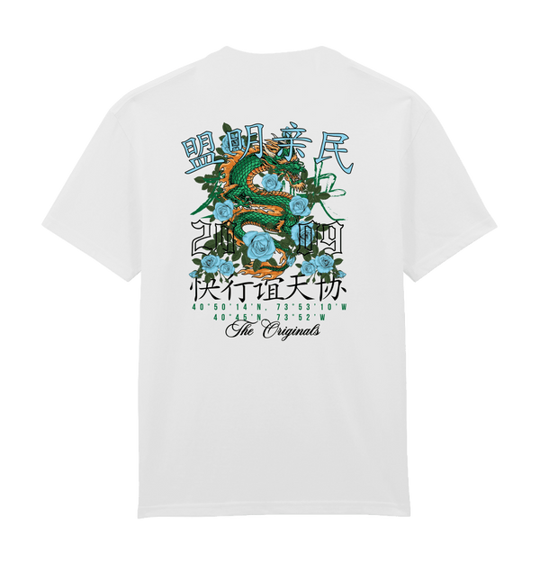White Printed Premium T-Shirt Back