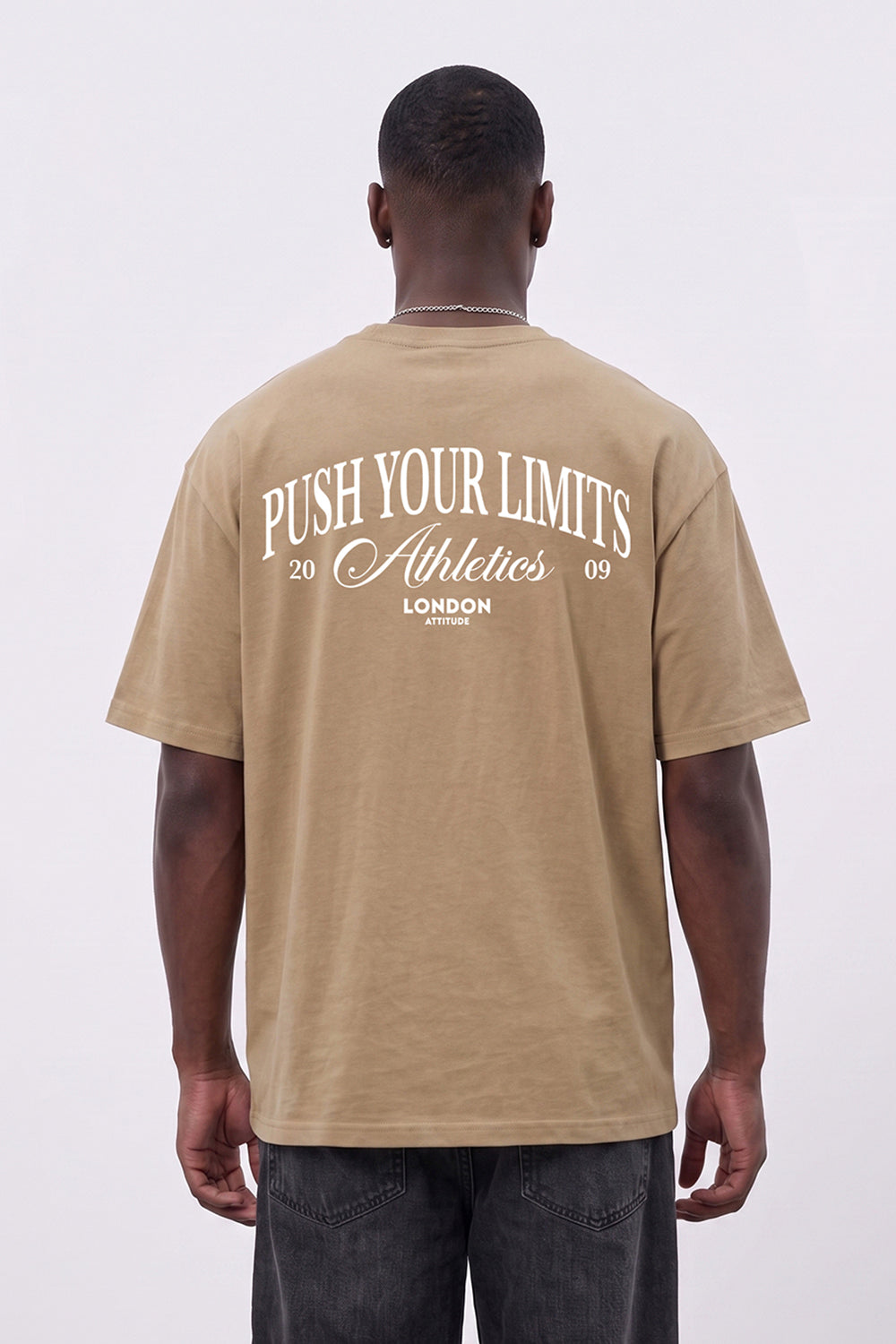 Push Your Limits Oversized Heavyweight T-Shirt in White Print