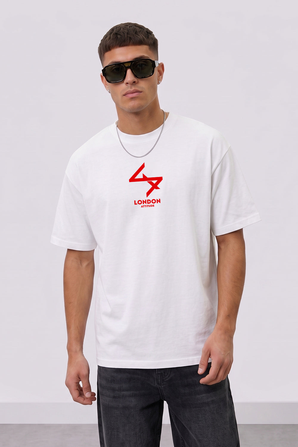 Push Your Limits Oversized Heavyweight T-Shirt in Red Print