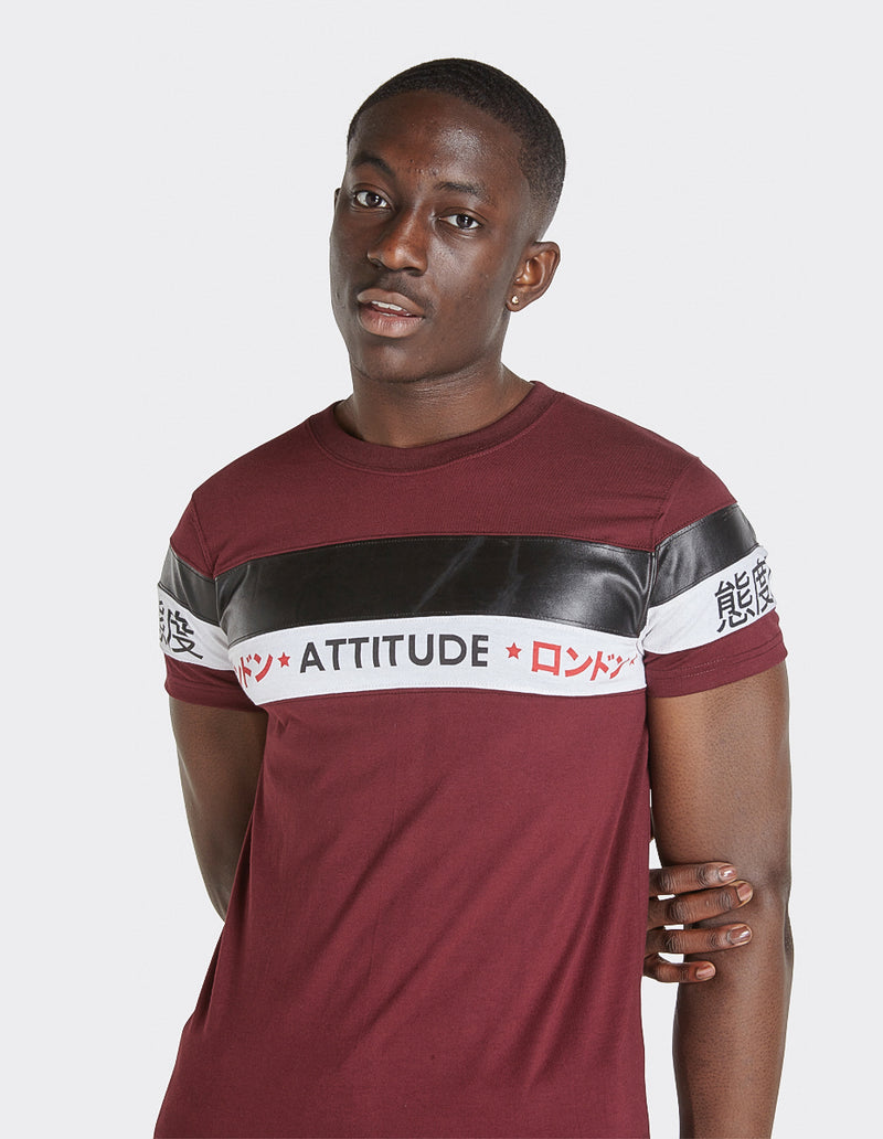 London Attitude Cut & Sew PEU Panel 'ATTITUDE' Printed T-Shirt