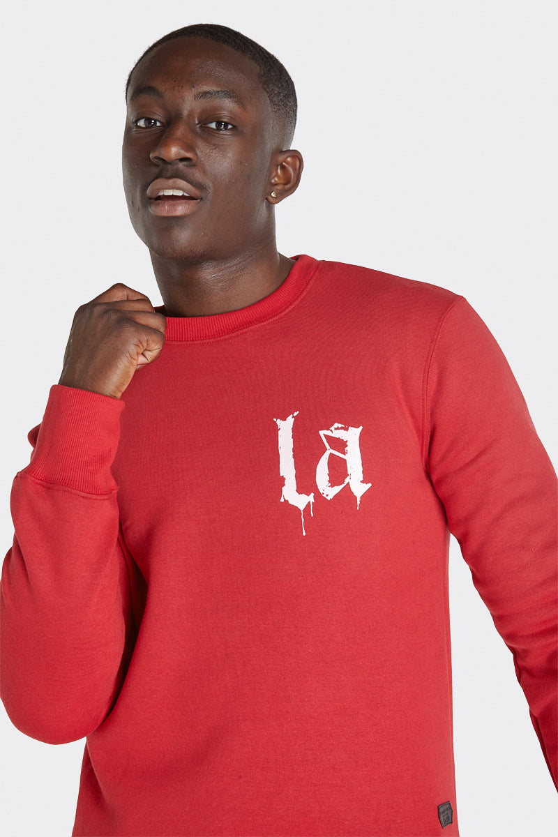 London Attitude Red LA Print Sweatshirt