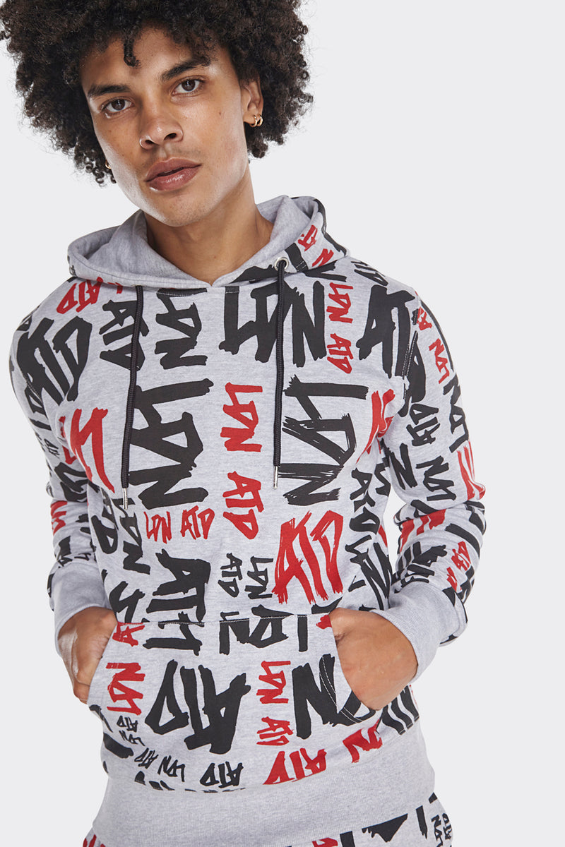 LDN ATD All Over Printed Over-The-Head Hoodie