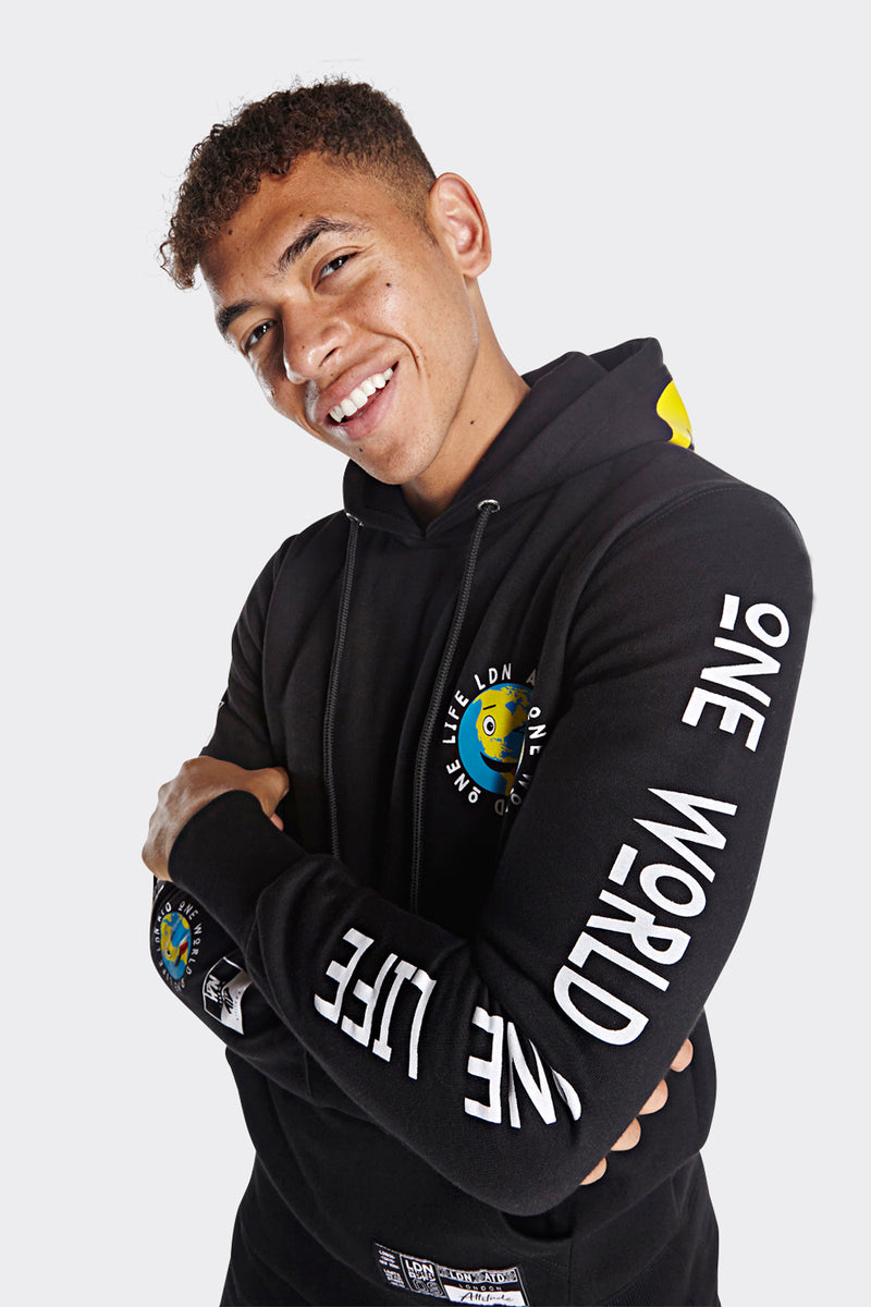 London Attitude  'One World One Life' Over-The-Head Hoodie