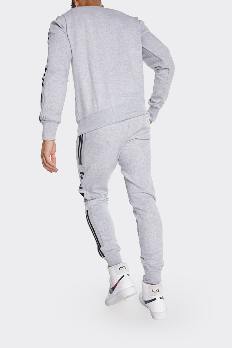 Grey 'Access All Areas' Stripe Joggers