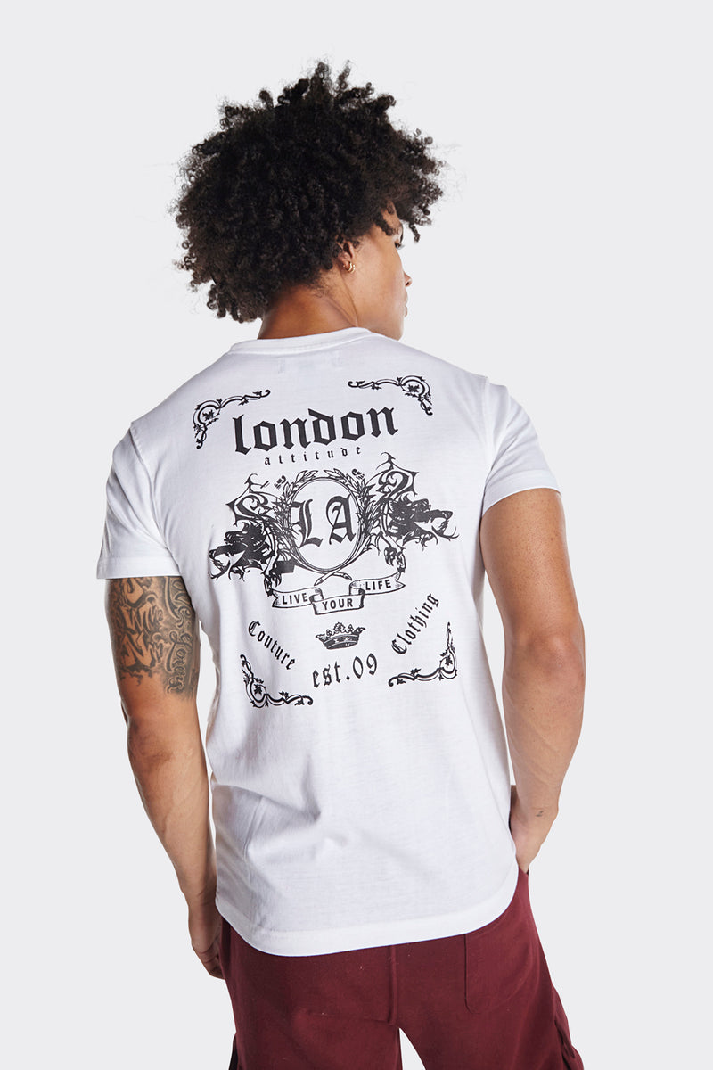 London Attitude' Live Your Life' Printed T-Shirt