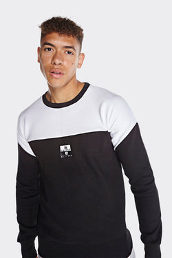 Colour Block Cut & Sew 'LDN ATD' Printed Sweatshirt