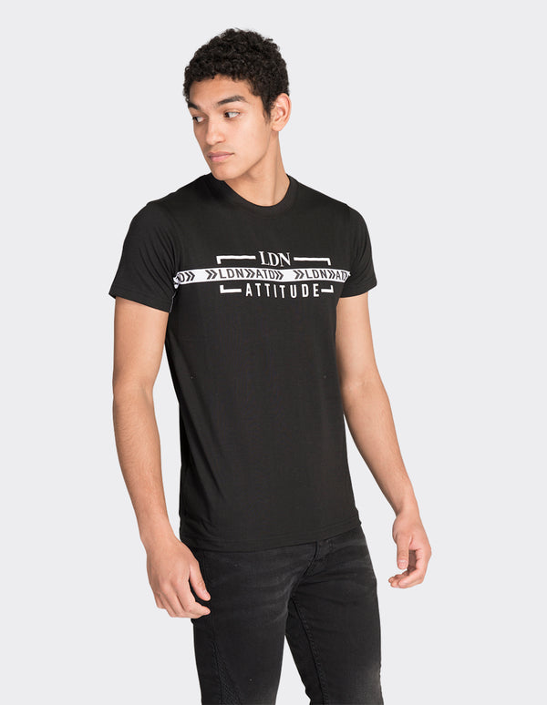 Black vertical stripe print t-shirt